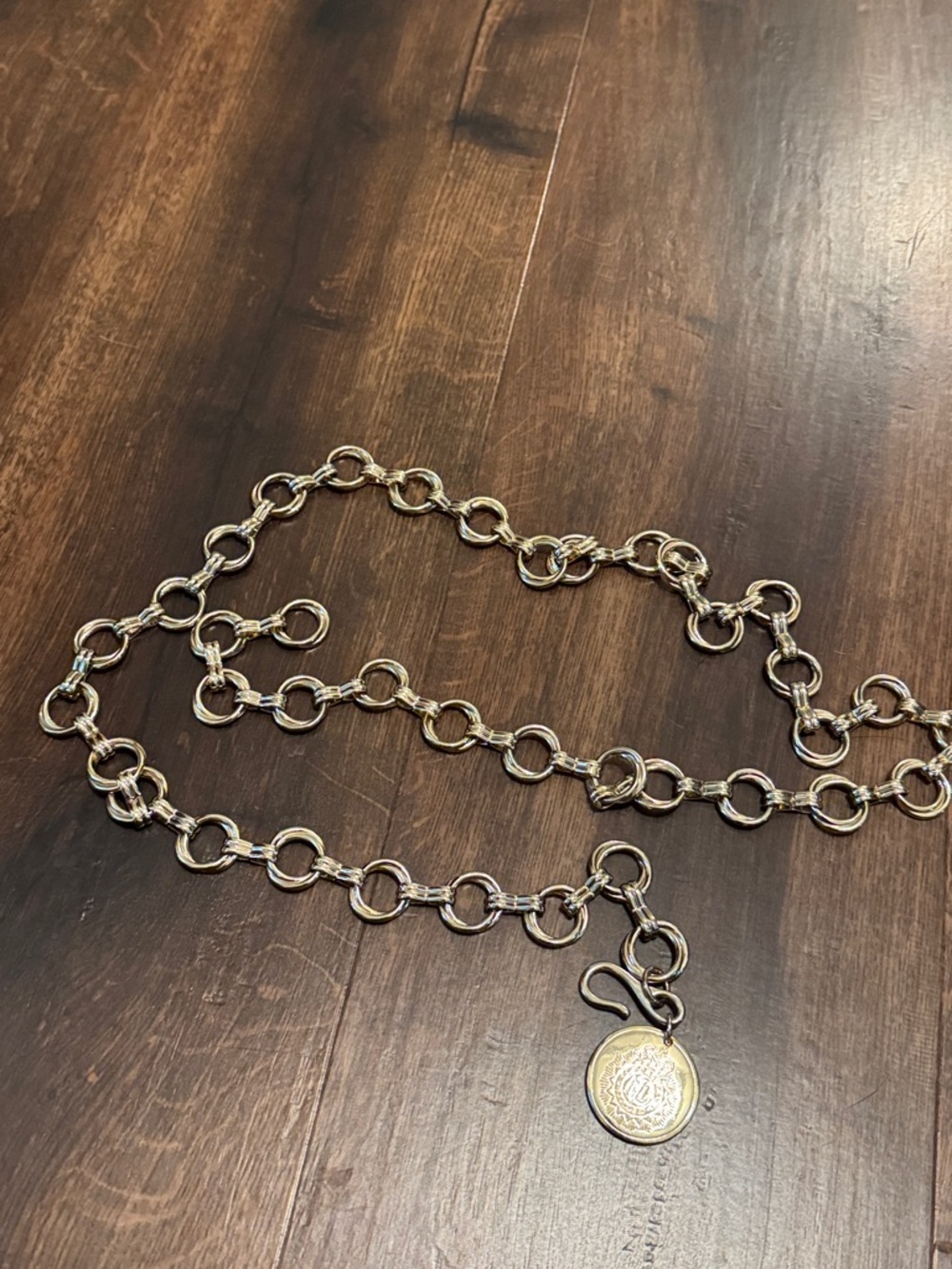 Lauren Ralph Lauren Gold-Tone Link Chain Belt with Medallion Charm